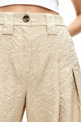 7/8 Broek met Hoge Taille - Beige