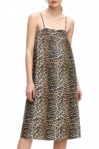 Biologisch Katoenen Trapeziumjurk - Bruin en Zwart