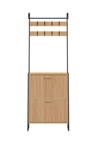 Armario de entrada de 2 puertas abatibles Faustine - Imitación madera