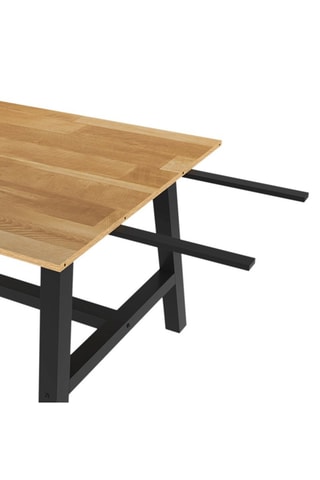 Mesa de comedor extensible Mathilde - Imitación madera y negro