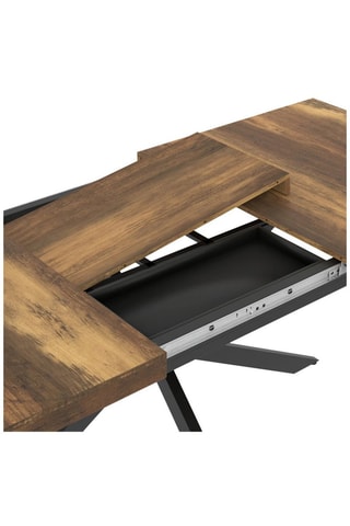 Mesa de comedor extensible Eliza - Imitación madera y negro