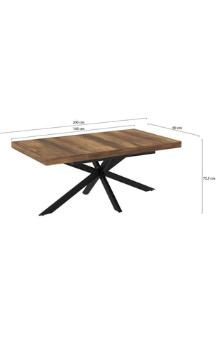 Mesa de comedor extensible Eliza - Imitación madera y negro