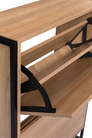 Guardarropa de recibidor Alan - Imitación madera y negro