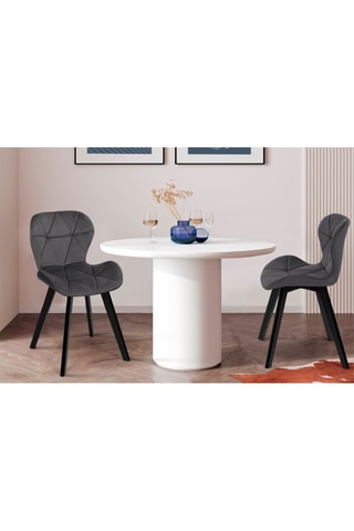 2 sillas Daisy - Estructura de madera - Patas de madera de haya - 50 x 79 x 47,5 cm