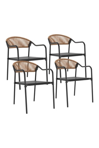 Sillas de jardín Nazare de mimbre y textileno - Pack de 4
