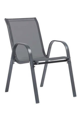Sillas de jardín apilables de textileno gris antracita - Pack de 6