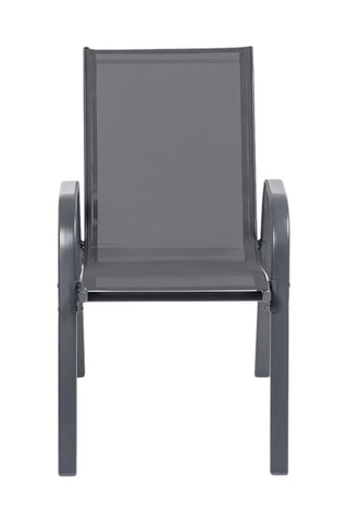 Sillas de jardín apilables de textileno gris antracita - Pack de 6