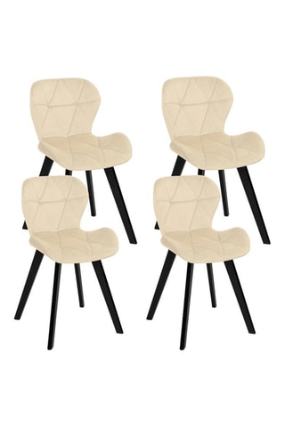 4 sillas de madera y caucho Daisy - 50 x 79 x 47,5 cm