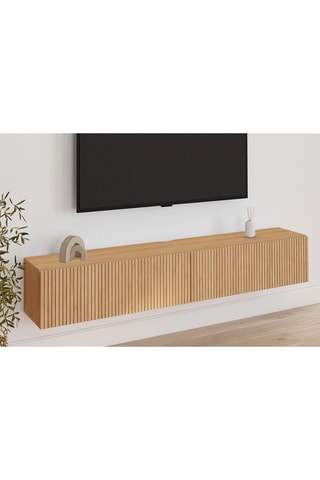 Mueble de TV suspendido de 2 puertas abatibles Faustine - 180 x 30 x 30 cm