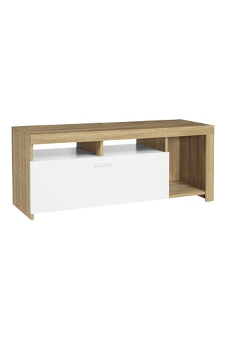Mueble de TV Maryse -  Blanco y natural