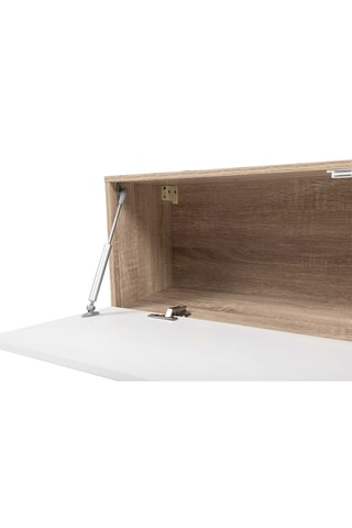 Mueble de TV de 2 puertas - Imitación madera y blanco