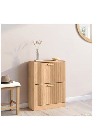 Zapatero de 2 puertas abatibles Faustine - 60 x 80 x 24 cm