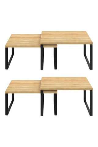 4 estantes encajables para armarios - Negro e imitación madera