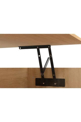 Mesa de centro con tablero elevable - imitación madera y blanco