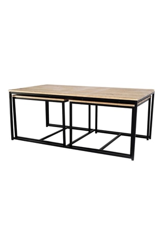 3 mesas encajables Manufacture - Imitación madera y negro