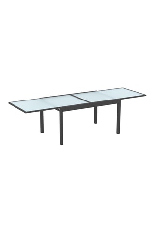 Mesa de jardín extensible gris de vidrio templado 135-270 cm