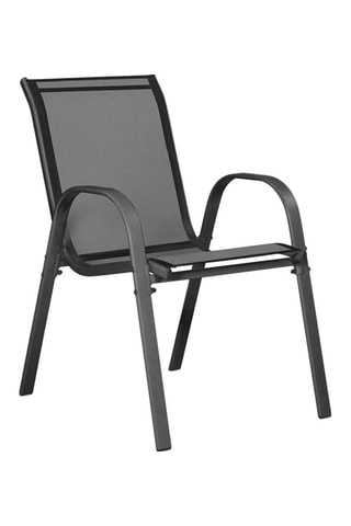 Conjunto de comedor Minorca 8 plazas de textileno y vidrio templado gris antracita