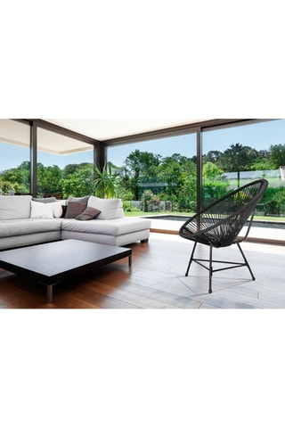 Salón de jardín Ibiza con 2 sillones y 1 mesa negra