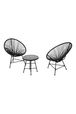 Salón de jardín Ibiza con 2 sillones y 1 mesa negra