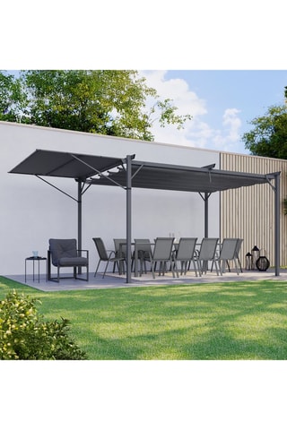 Pérgola con techo retráctil e inclinable Marina - Antracita