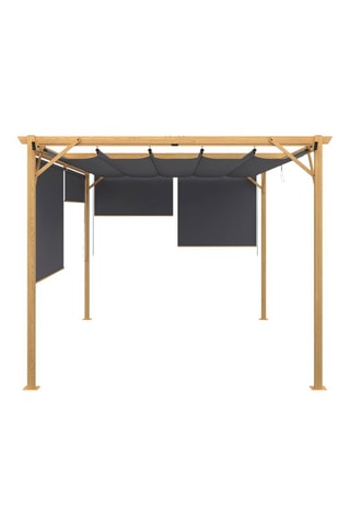 Pérgola con techo retráctil y 4 estores Marina - 395 x 220 x 290 cm