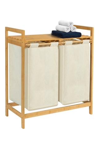 Cesta para ropa de bambú Maya - Beige