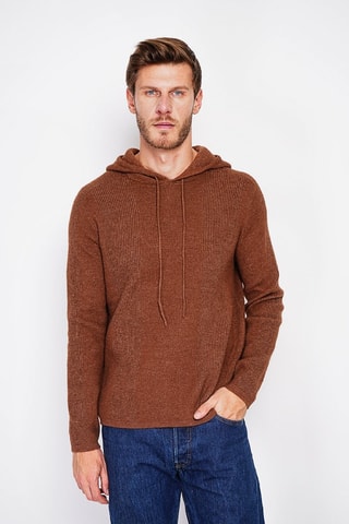 Maglia con cappuccio - Marrone