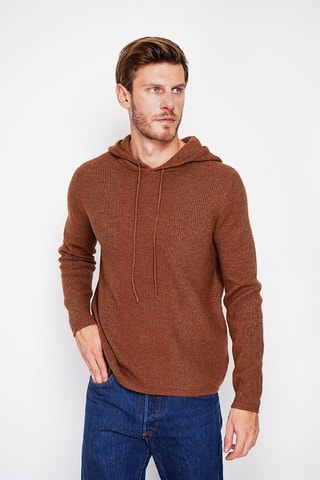 Maglia con cappuccio - Marrone