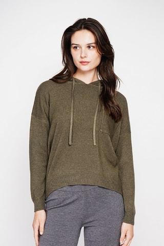 Maglia con cappuccio - Kaki