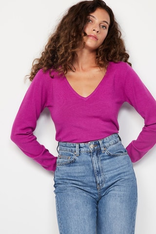 Maglia in cashmere - Fucsia