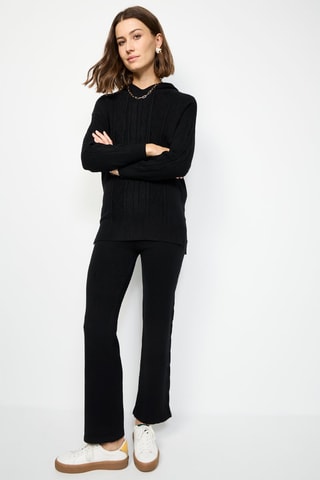 Maglia e pantaloni larghi a vita alta - Nero