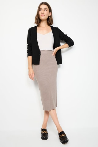 Gonna a tubino a vita alta - Taupe