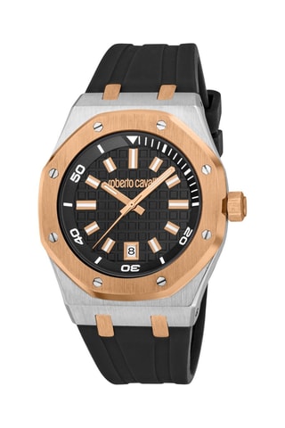 Reloj de cuarzo de silicona - Negro y plateado