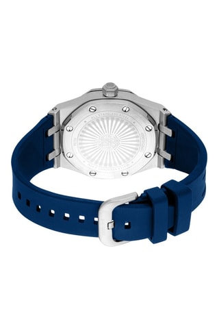 Reloj de cuarzo de silicona - Azul y plateado