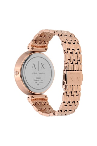 Reloj de cuarzo de acero - 
Rosa dorado y blanco