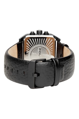 Reloj de cuarzo de piel y chapado en ion negro Homerton