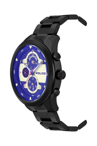 Reloj de cuarzo de acero chapado en ion negro Marine