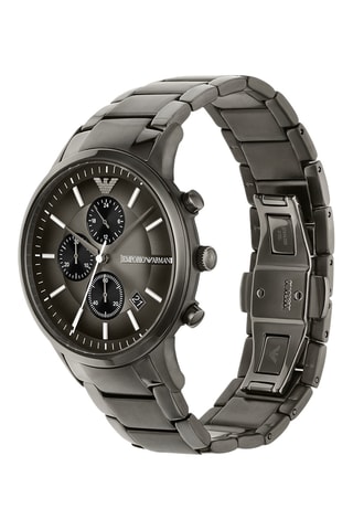 Reloj de cuarzo de acero - Cronógrafo - Antracita y negro