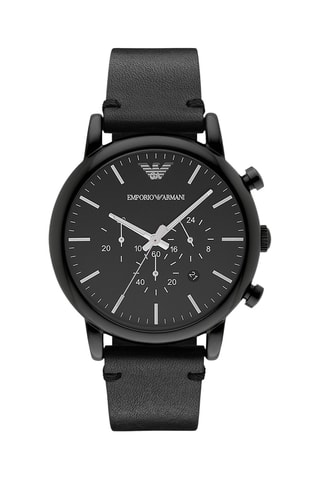 Reloj de cuarzo de piel - Cronógrafo - Negro