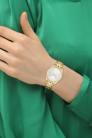 Reloj de cuarzo de acero - Dorado