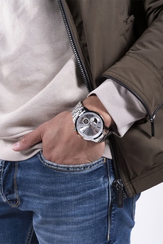 Reloj de cuarzo de acero - Plateado