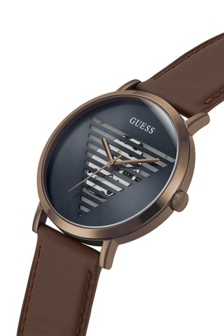 Reloj de cuarzo de piel - Marrón y rosa dorado