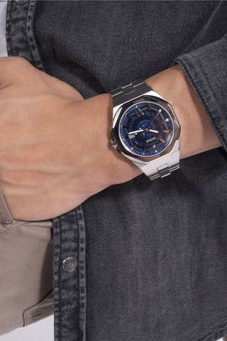 Reloj de cuarzo de acero - Plateado