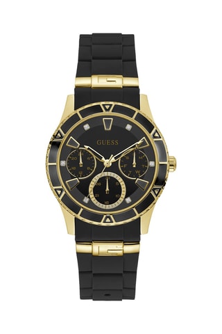 Reloj de cuarzo de silicona - Negro y dorado