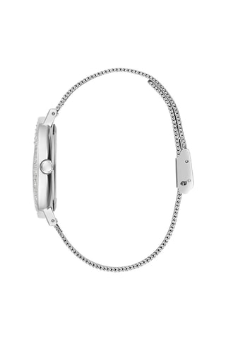 Reloj de cuarzo de acero - Plateado y blanco