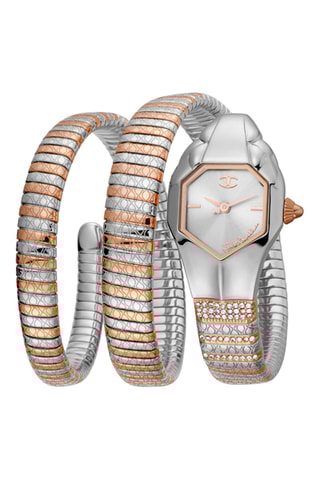 Reloj de cuarzo de acero - Rosa dorado y plateado