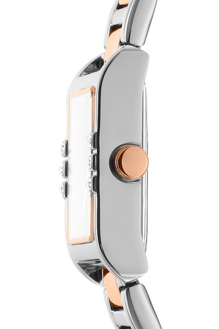 Reloj de cuarzo de acero - Rosa dorado y plateado