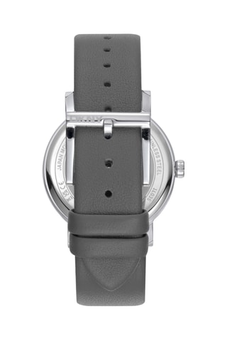 Reloj de cuarzo de piel - Gris y plateado