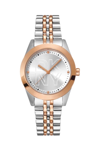 Reloj de cuarzo de acero - Plateado y rosa dorado