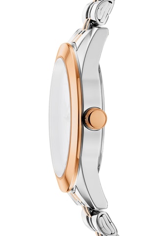 Reloj de cuarzo de acero - Plateado y rosa dorado